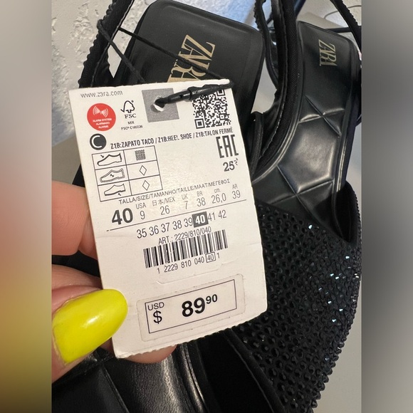 Zara Slingback with Black Rhinestone Detail - Picture 3 of 5